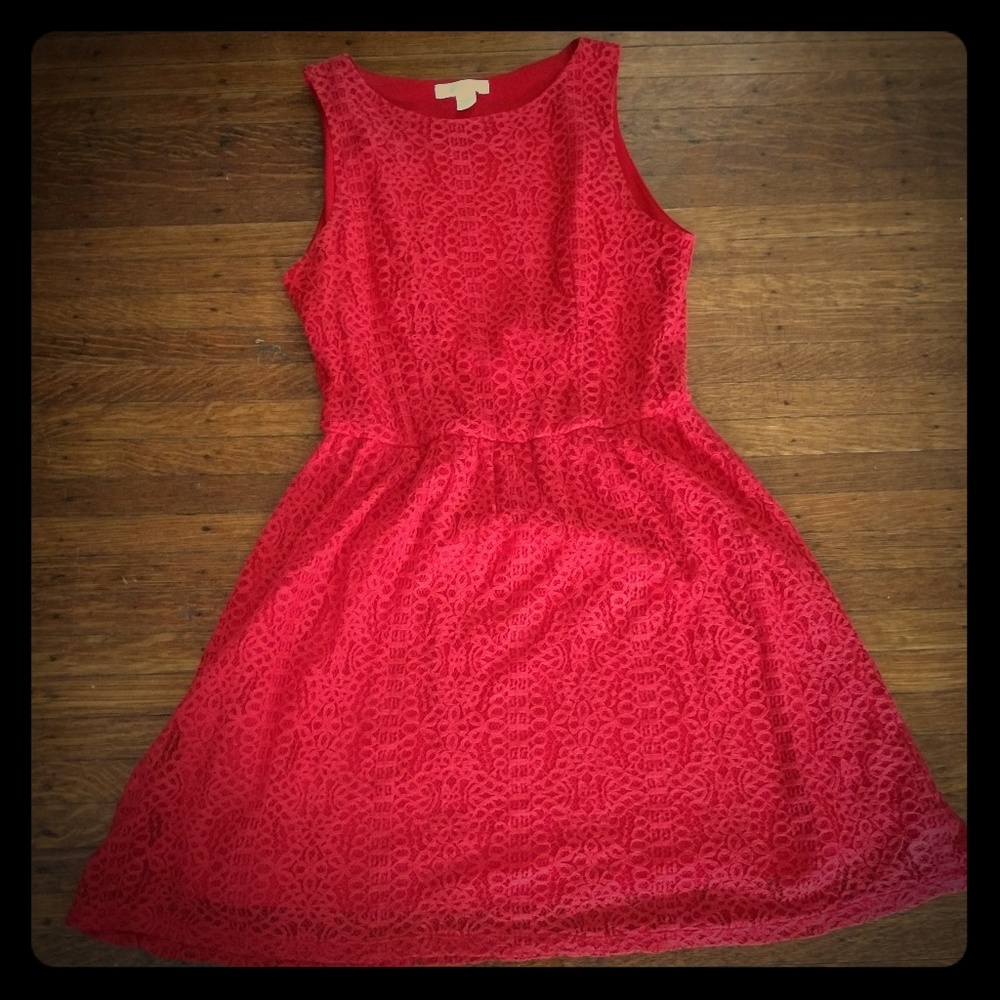 Red lace dress